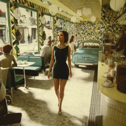 Café Time Freeze – AI image example