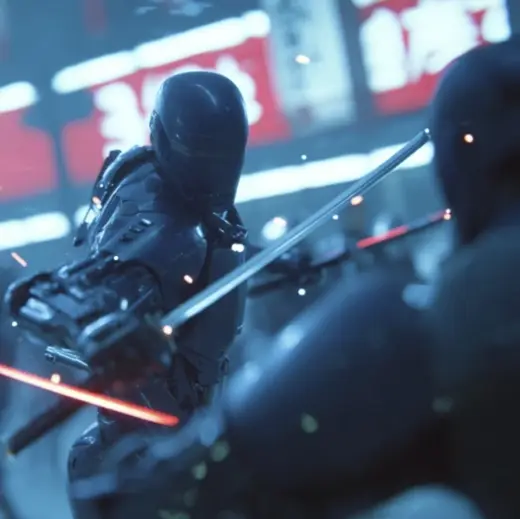 Neon Sword Duel – AI image example